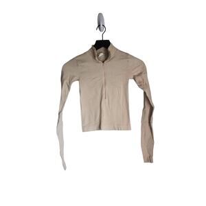 Urban Outfitters Ribbed 1/4 Zip Long Sleeve Crop Size XS